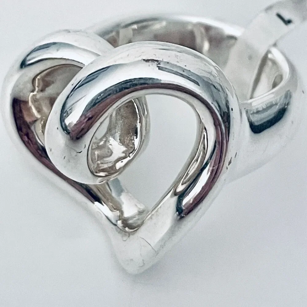 NWT Gorgeous Sz 8 Indigo Falls Sterling Silver 925 Huge Thick Heart Shaped Ring - Picture 3 of 12